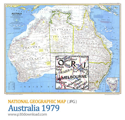 دانلود نقشه استرالیا - National Geographic Australia Map