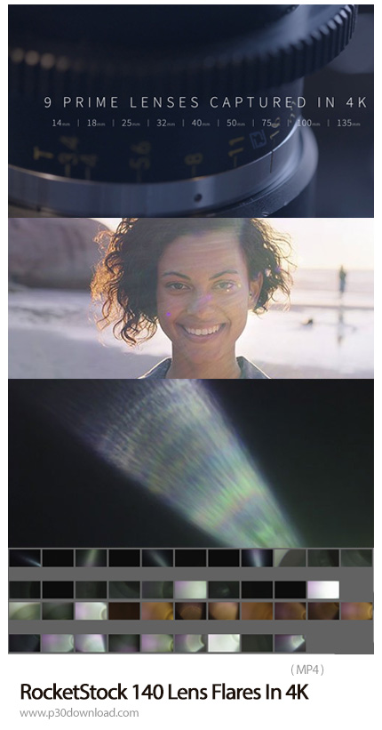 دانلود RocketStock Lucent Warm 140 Lens Flares In 4K - 140 افکت ویدئویی درخشندگی لنز دوربین با کیفیت