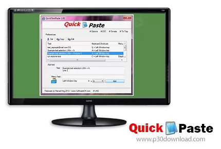 دانلود QuickTextPaste 9.55+Portable اختصاص دادن کلید میانبر برای تایپ ...