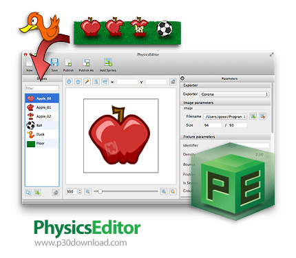 دانلود CodeAndWeb PhysicsEditor v1.8.4 x64 - نرم افزار ویرایش اشکال فیزیکی برای موتور های بازی سازی
