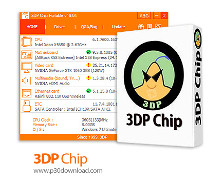 دانلود 3DP Chip v24.04 - نرم افزار نمایش مشخصات سخت افزاری سیستم و دانلود درایور های آن