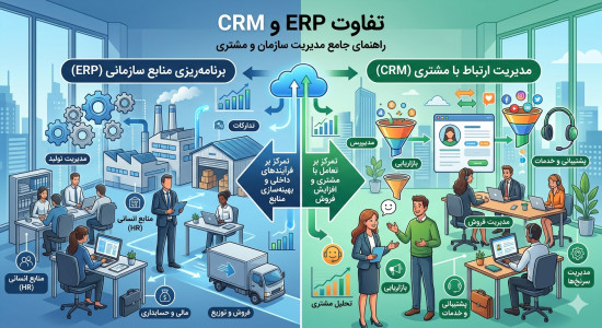 تفاوت ERP و CRM در مدیریت سازمان: راهنمای جامع برای مدیران