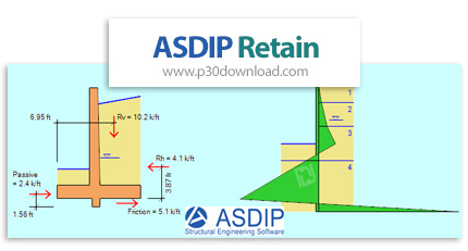 دانلود ASDIP Retain v6.2.1.7 x64 - نرم افزار طراحی دیوار حائل، شیتپایل و دیوار کانترفورت