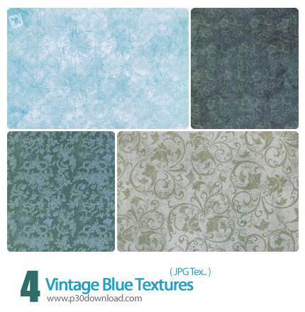 دانلود بافت گل دار - Vintage Blue Textures