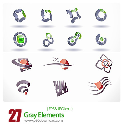 دانلود آیکون وکتور عناصر خاکستری رنگ - Gray Elements Icon