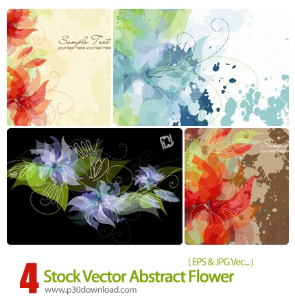 دانلود وکتور انتزاعی گل، بک گراند گل دار - Stock Vector Abstract Flower
