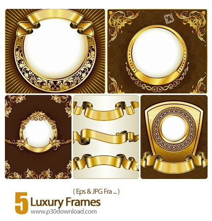 دانلود فرم وکتور تزیینی طلایی رنگ - Luxury Frames