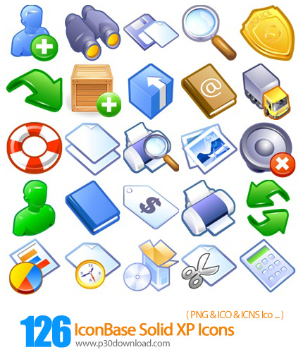 دانلود آیکون نوار ابزار ایکس پی - IconBase Solid XP Icons