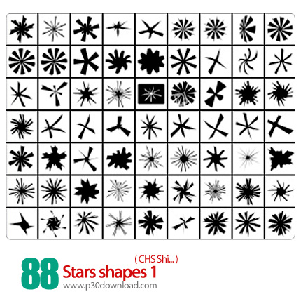 دانلود اشکال فتوشاپ: ستاره - Stars shapes 01