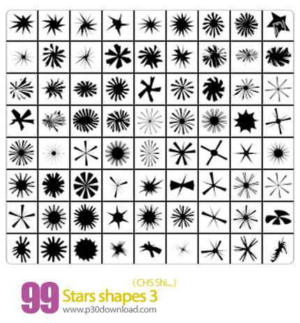 دانلود اشکال فتوشاپ: ستاره - Stars shapes 03