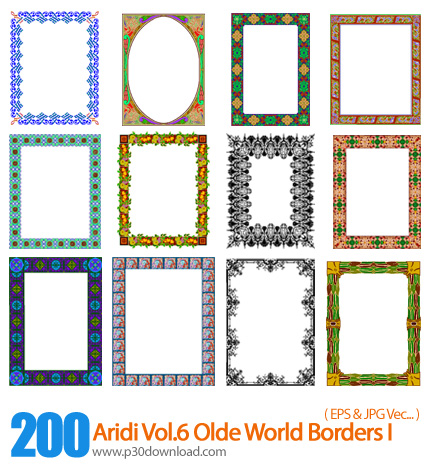 دانلود اریدی وکتور قاب، حاشیه و تذهیب قدیمی - Aridi Vol.6 Olde World Borders I  