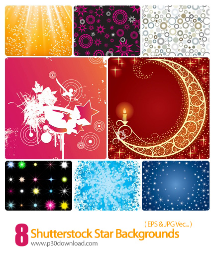 دانلود وکتور بک گراند رنگی از ستاره - Shutterstock Star Backgrounds