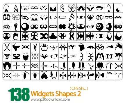 دانلود اشکال فتوشاپ: جذاب و متنوع - Widgets Shapes 02