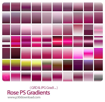 دانلود گرادینت فتوشاپ: ایجاد طیف رنگی، گل سرخ - Rose PS Gradients