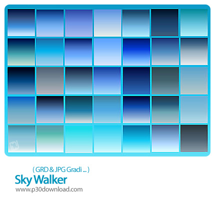 دانلود گرادینت فتوشاپ: ایجاد طیف آبی رنگ - Sky Walker