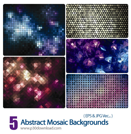 دانلود وکتور بک گراند انتزاعی موسیقی - Abstract Mosaic Backgrounds