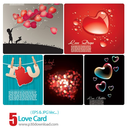 دانلود کارت های وکتور رمانتیک - Love Card