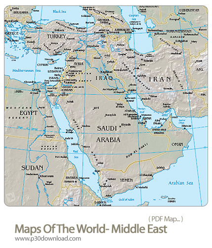 دانلود نقشه جغرافیای خاور میانه - Maps Of The World: Middle East