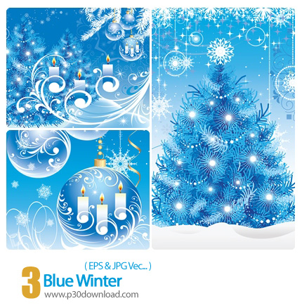 دانلود وکتور آبی رنگ زمستان - Blue Winter