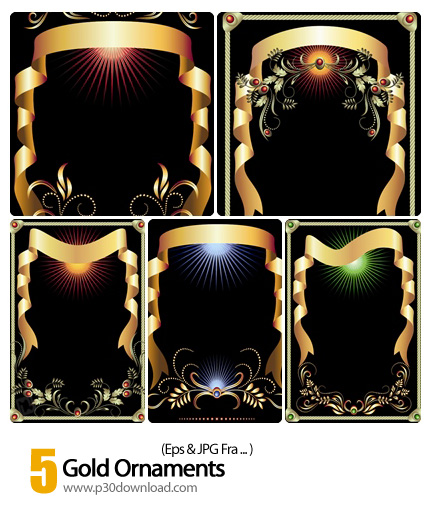 دانلود فرم تزیئنی طلایی رنگ - Gold Ornaments