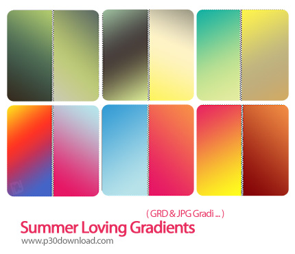 دانلود گرادینت فتوشاپ: گرادینت های گرم تابستانی - Summer Loving Gradients