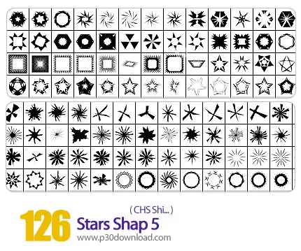 دانلود اشکال فتوشاپ: ستاره - Stars shapes 05