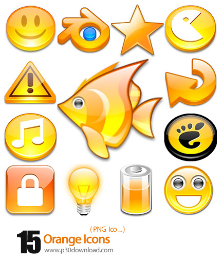 دانلود آیکون های نارنجی رنگ - Orange Icons