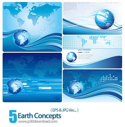 دانلود وکتور انتزاعی کره زمین - Earth Concepts