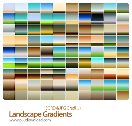 دانلود گرادینت فتوشاپ: گرادینت منظره طبیعى - Landscape Gradients