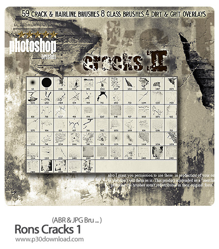 دانلود براش فتوشاپ: ایجاد ترک خوردگی - Rons Cracks 01