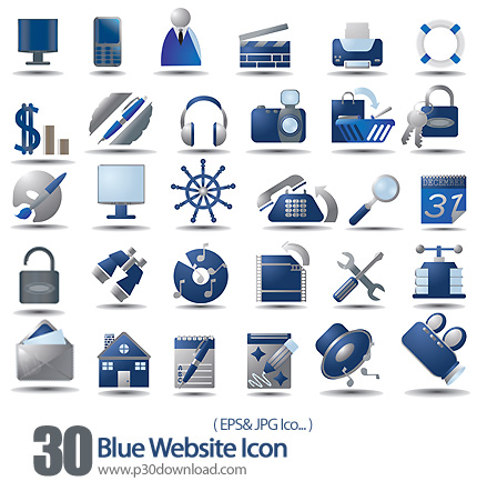 دانلود آیکون آبی رنگ وب سایت - Blue Website Icon