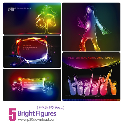 دانلود وکتور فانتزی رنگی روشن - Bright Figures