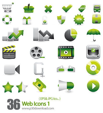 دانلود آیکون وکتور وب - Web Icons 01 