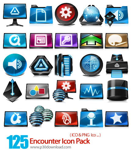 دانلود آیکون های متنوع با موضوع کامپیوتر - Encounter Icon Pack 