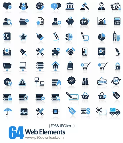 دانلود آیکون وکتور عناصر وب سایت - Web Elements 