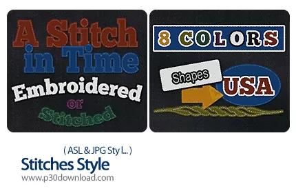 دانلود استایل فتوشاپ: افکت متن کوک خورده - Stitches Style