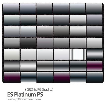 دانلود گرادینت فتوشاپ: گرادینت پلاتینی، نقره ای رنگ - ES Platinum PS