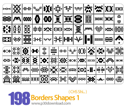دانلود اشکال فتوشاپ: حاشیه و گوشه - Borders Shapes 01