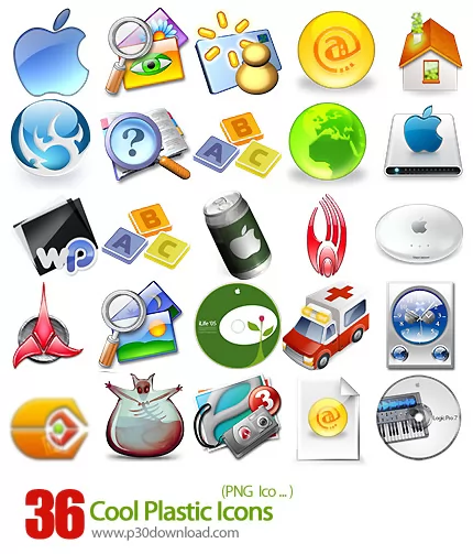 دانلود آیکون های پلاستیک - Cool Plastic Icons 