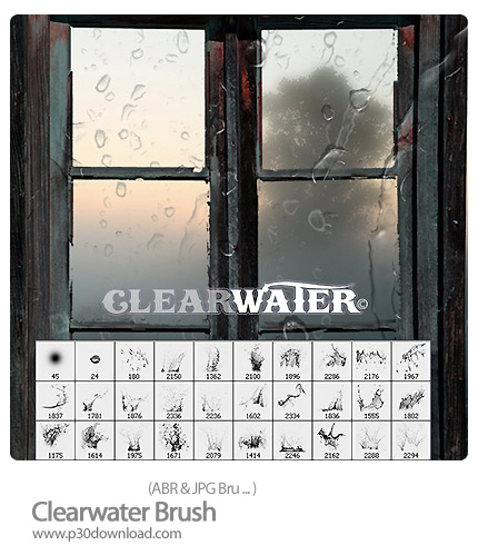 دانلود براش فتوشاپ: ایجاد قطره شفاف آب - Clearwater Brush