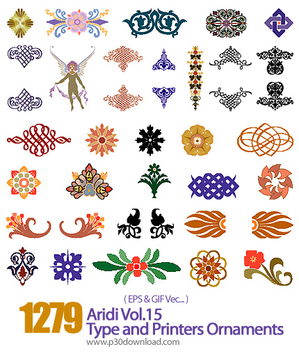 دانلود اریدی وکتور عناصر تزیینی تایپ و چاپ - Aridi Vol.15 Type and Printers Ornaments  