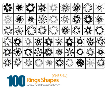 دانلود اشکال فتوشاپ: اشکال تزیینی حلقه ای - Rings Shapes