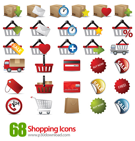 دانلود آیکون های متنوع خرید - Shopping Icons   