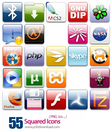 دانلود آیکون های مربعی شکل - Squared Icons