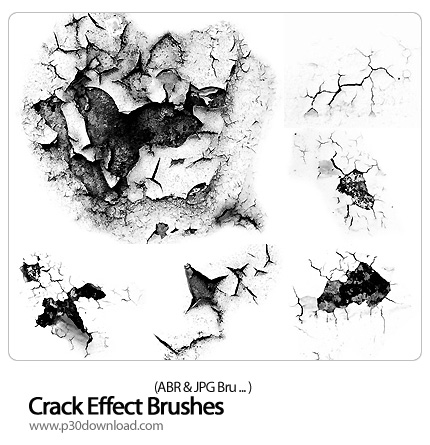 دانلود براش فتوشاپ: ایجاد ترک، شکستگی - Crack Effect Brushes