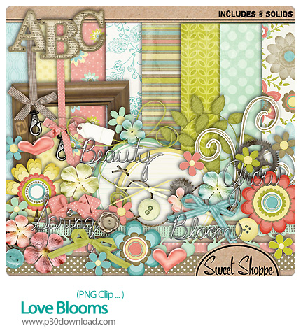 دانلود کلیپ آرت رمانتیک،عناصر طراحی، بافت - Love Blooms