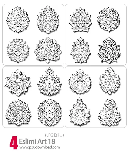 دانلود طرح اسلیمی: گل - Eslimi Art 18