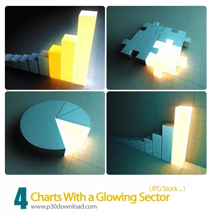 دانلود تصاویر بک گراند نمودار های درخشان - Charts With a Glowing Sector   