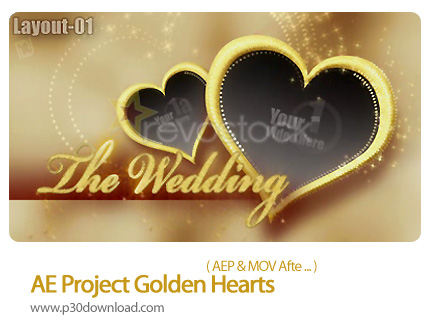 دانلود پروژه آماده قلبهای طلایی - AE Project Golden Hearts   