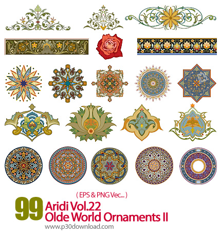 دانلود اریدی وکتور تزیینی - Aridi Vol.22 Olde World Ornaments II     